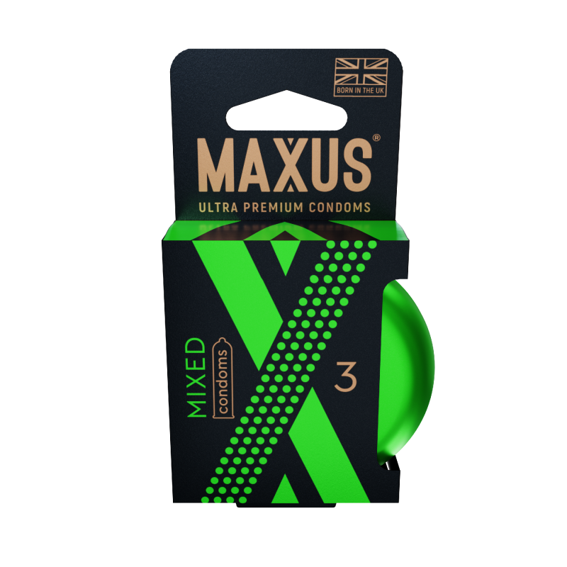 Презервативы ассорти "Maxus Mixed" в жестяном футляре, 3шт 